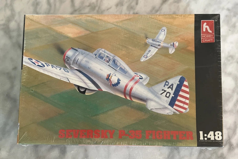 Seversky P-35 fighter plane model kit box, 1:48 scale, sealed packaging
