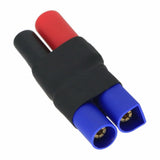 RC battery adapter, EC5 male to HXT150 male, no-wire plug connectors, red and blue ports