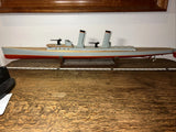 VINTAGE WWII SUBMARINE MODEL SHIP  40 INCHES LONG Fiberglass HULL Battery Op. Battery