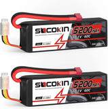 RC LiPo battery 11.1V 5200mAh with Deans T plug, red/black case