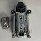 Grey drone body with gimbal camera protector and two visible front propellers