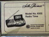 Vintage Seth Thomas Battery Flip Alarm Clock Radio Retro Model 6502 NIB! Battery
