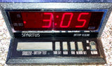 Vintage Spartus Granite Digital Alarm Clock Model 1195 Red LED Battery Reserve Battery
