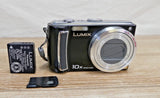 Panasonic Lumix DMC-TZ5 10X Black W Battery - For Parts or Repairs