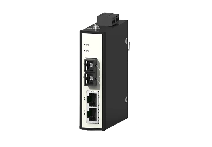 Industrial Fast Ethernet Fiber Media Converter, DIN Rail, Wide Temp