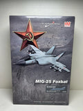 MIG-25 Foxbat model kit box with gray jet and red star logo artwork