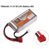 11.1V 1500mAh 3S LiPo Battery 40C Deans Plug for RC Car Airplane Helicopter Battery
