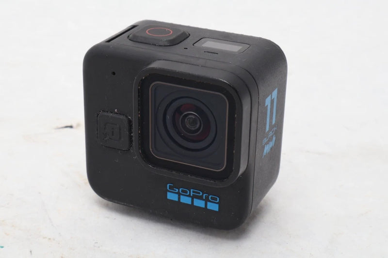 GoPro HERO11 Black mini action camera with front lens and status screen