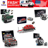 Mould King V8-V12 Engine Model Kits MOC Building Blocks Set w/ Battery Motor DIY Battery