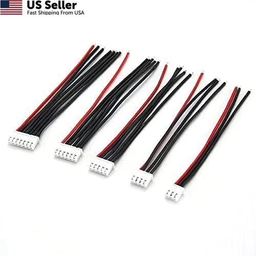 FLY RC 10pcs 22AWG 2S 3S 4S 5S 6S Lipo Battery 150mm (Length), Black and Red Battery