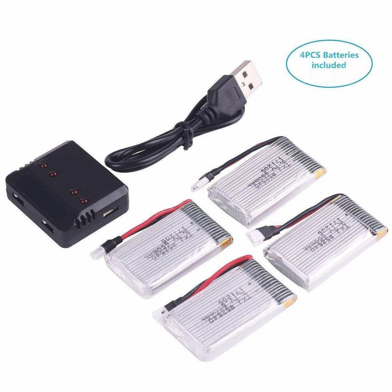 4pcs 3.7V Lipo Battery USB Charger 650mAh Lipo Battery For RC UAV Drone Vehicle