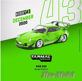 TW 1:43 Porsche RWB 993 Rough Rhythm Alloy Diecast Car Model Ornaments Green