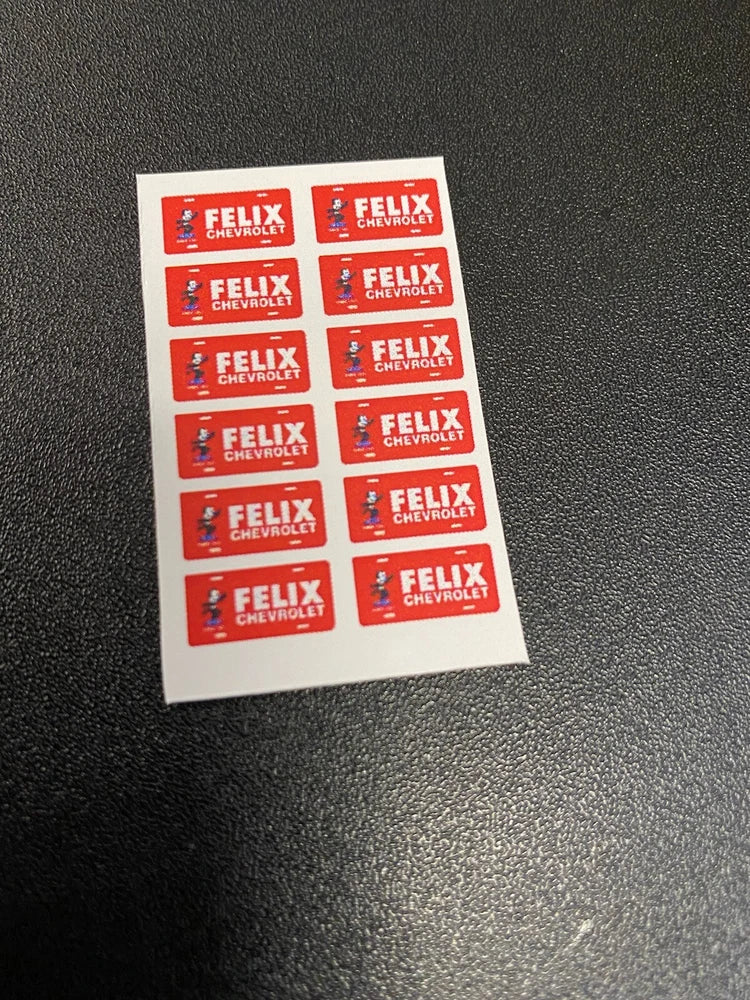 Detail Media red Felix license plate decal sheet for model cars