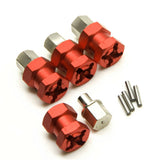 12mm Wheel Hub Hex Drive Adaptor +15mm Offset For 1/10 SCX10 Wraith Red Aluminum Converter