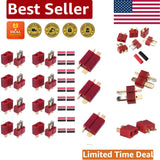 10 Pairs T-Plug Connectors for RC LiPo Batteries with 20 Shrink Tubing Pieces
