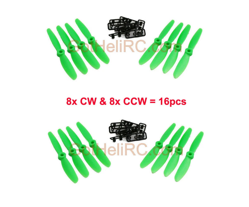 GemFan 5045 5x4.5 GREEN MultiRotor propeller CW, CCW (TOTAL 16PCS), FREE SHIP