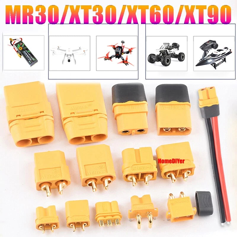 MR30/XT30/XT60/XT90 Male&Female Connectors Plugs For RC Lipo Battery Accessories