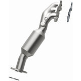 Magnaflow direct-fit catalytic converter with flange and mounting bracket, metallic steel finish