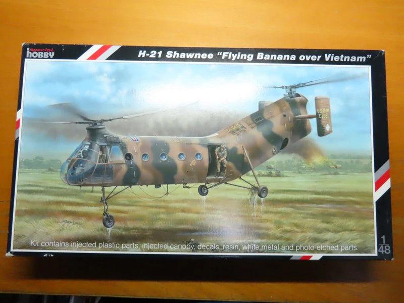 1/48 H-21 Shawnee model kit box, Flying Banana over Vietnam artwork
