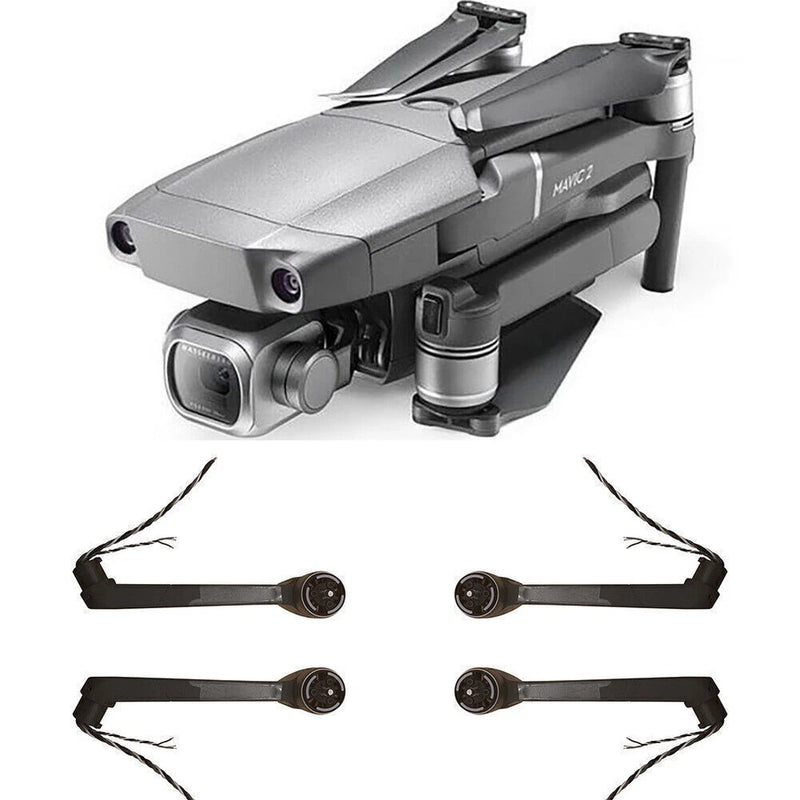 Gray left/right drone replacement motor arms with cables and mounts