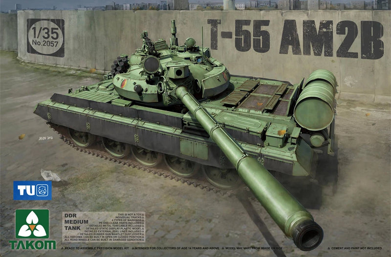 Takom 1/35 2057 Russian Medium Tank DDR T-55 AM2B Model Kit