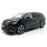 1/24 diecast model MPV toy car, black with detailed front and silver wheel rims