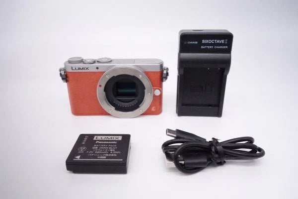 Panasonic LUMIX DMC-GM1 Orange Mirrorless Digital Camera Working [Excellent]