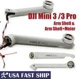 DJI Mini 3/3 Pro drone arm shell with motor, light gray, with connector cables