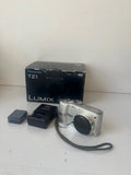 Panasonic Lumix DMC-TZ1 10x Silver Digital Camera - in Box - Charger etc.