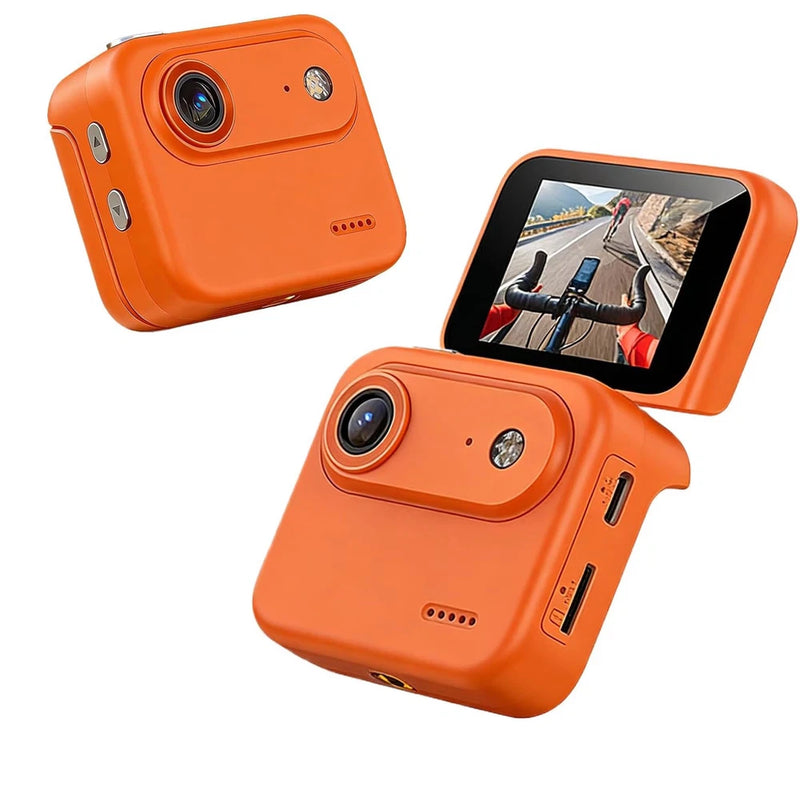 1080P 48MP Action Camera Flip Screen Vlogging Camera w/ Cable & Manual