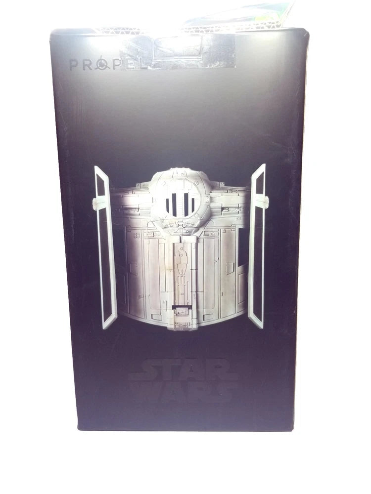 Propel battle drone open box with TIE Advanced X1 artwork, dark blue packaging