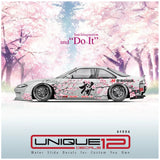 1set Sakura Art WaterSlide Decal White Toner Custom 1/24 RC Model Diecast # A006