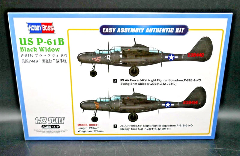 1:72 Hobby Boss US P-61B Black Widow Model Kit 87262 - New in Open Box
