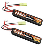 11.1V 1200mAh LiPo RC battery pack with Tamiya connector, black case