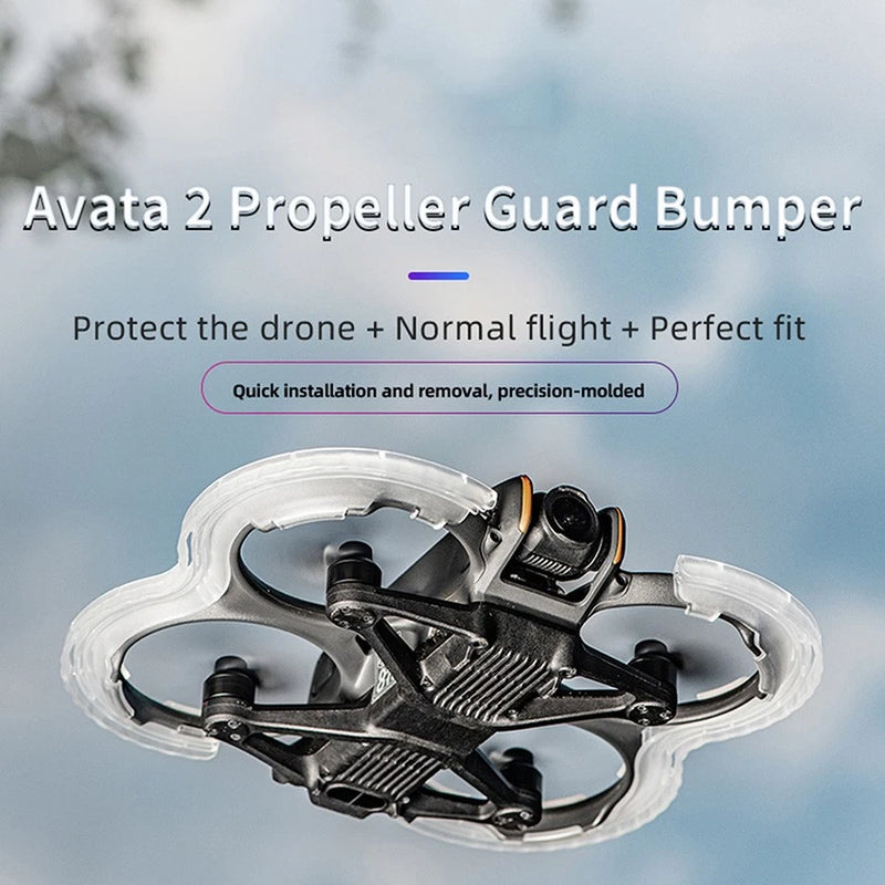 Transparent propeller bumper guard ring with protective circular blades for drone