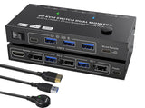 MST Displayport Splitter Dual Monitor KVM Switch 2 Monitors 2 Computers 1 DP in