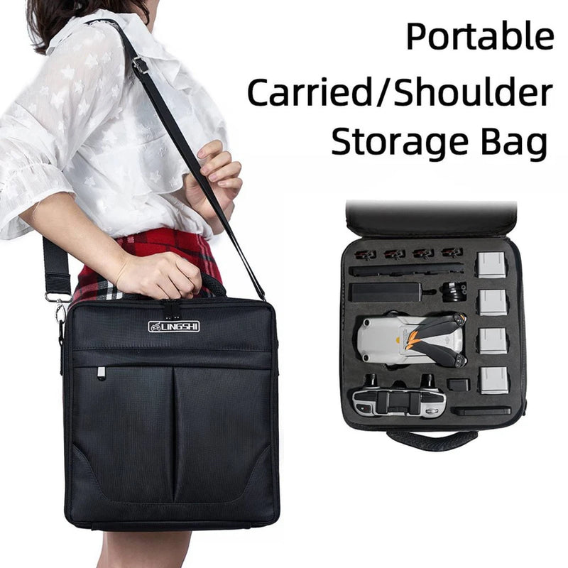 Black waterproof storage shoulder bag with adjustable strap and front zipper pocket