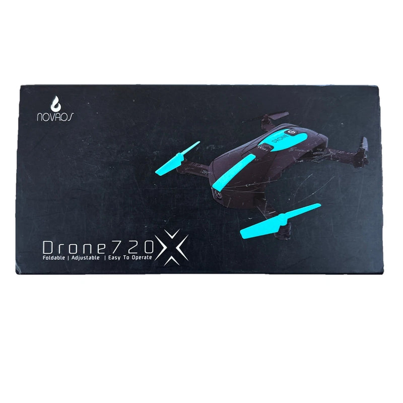 NOVADS foldable 6-axis RC quadcopter drone box with turquoise design