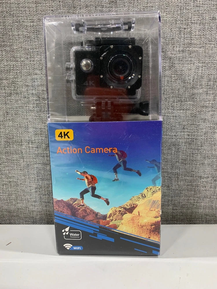 4K action camera retail box with clear plastic case