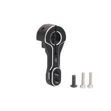15T aluminum RC servo arm in black, with mounting screws
