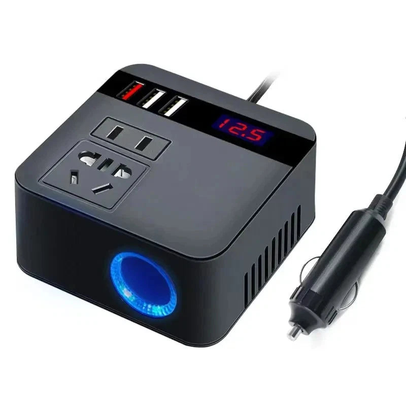 Car Inverter DC12V/24V to DC110V/220V 150W LED Display Sockets Power Inverter Ad