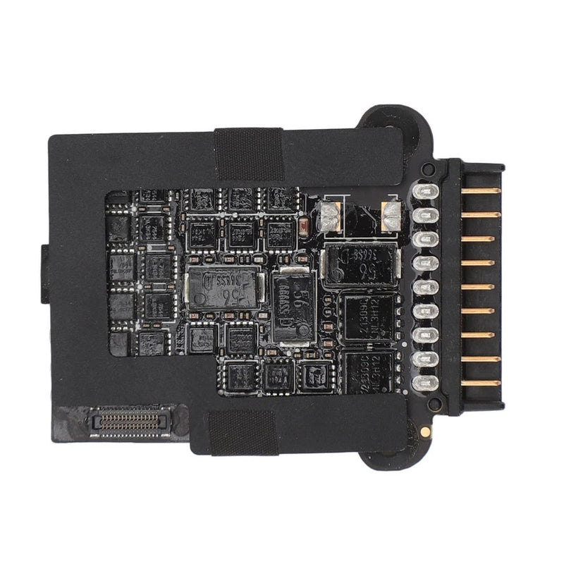 Drone motor speed controller circuit board with gold pin connector and IC components