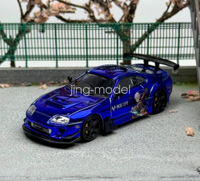 1:64 LMLF Blue JDM Supra A80Z Pandem Sports Model Diecast Metal Car