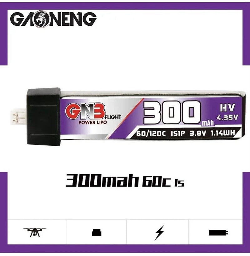 GNB Gaoneng 1s 300mah Molex 1.25 LIHV Battery Blade Nano Series Umx Planes 5pcs Battery