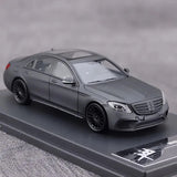 King 1:64 Matte Black AMG S65 W222 Luxury Sports Model Diecast Metal Car