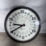 SETH THOMAS 24-hour military time wall clock, black rim, large numeral dial