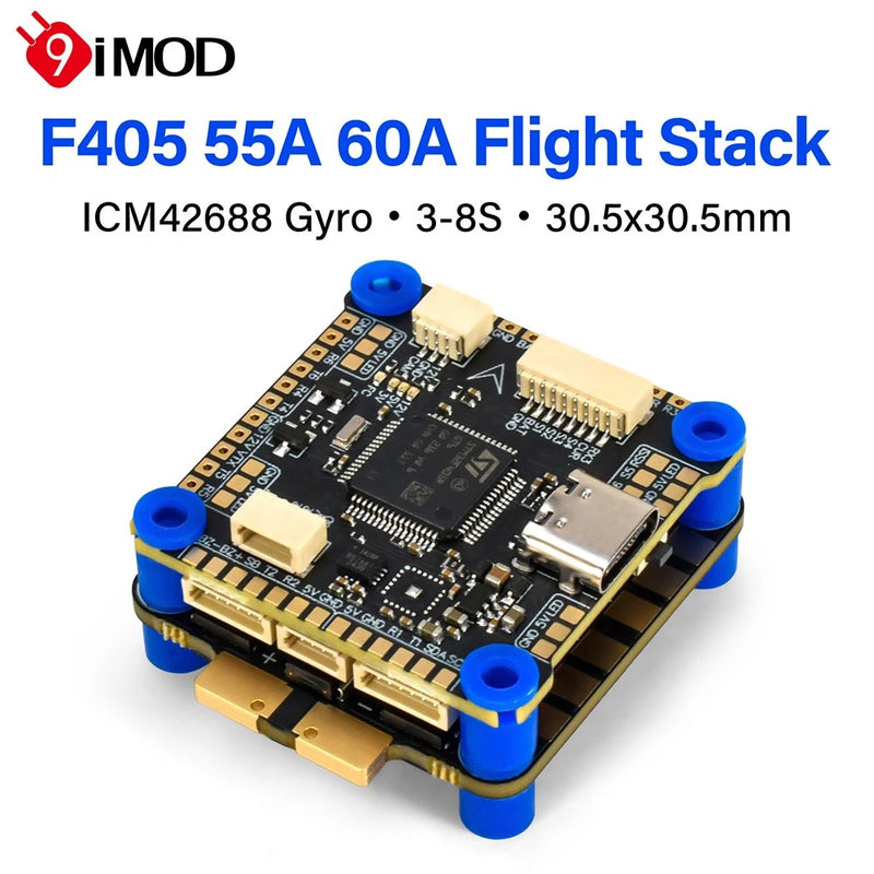 9IMOD F405 Flight Stack Flight Control 55A/60A ESC 30.5x30.5mm For FPV Drone