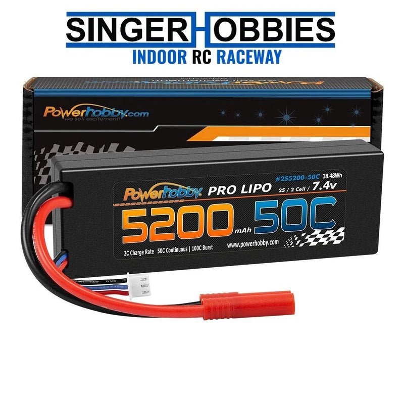 POWERHOBBY 2S520050BAN 2S 7.4V 5200mah 50C Lipo Battery REDCAT LOWRIDER 4.0mm Battery