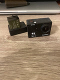 Black AKASO EK7000 sports action camera with 4K lens and side buttons