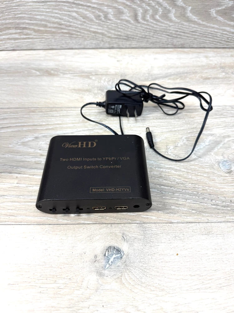 View HD  VHD-H2YVs Two Input HDMI to YPbPr/VGA Switch Converter EXC!